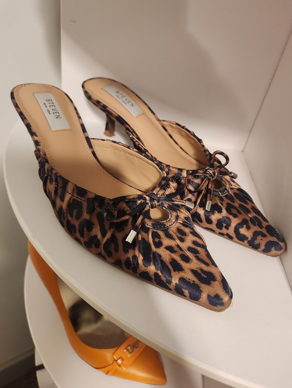 Steven New York Leopard Kitten Heel Mules – Size 7.5
